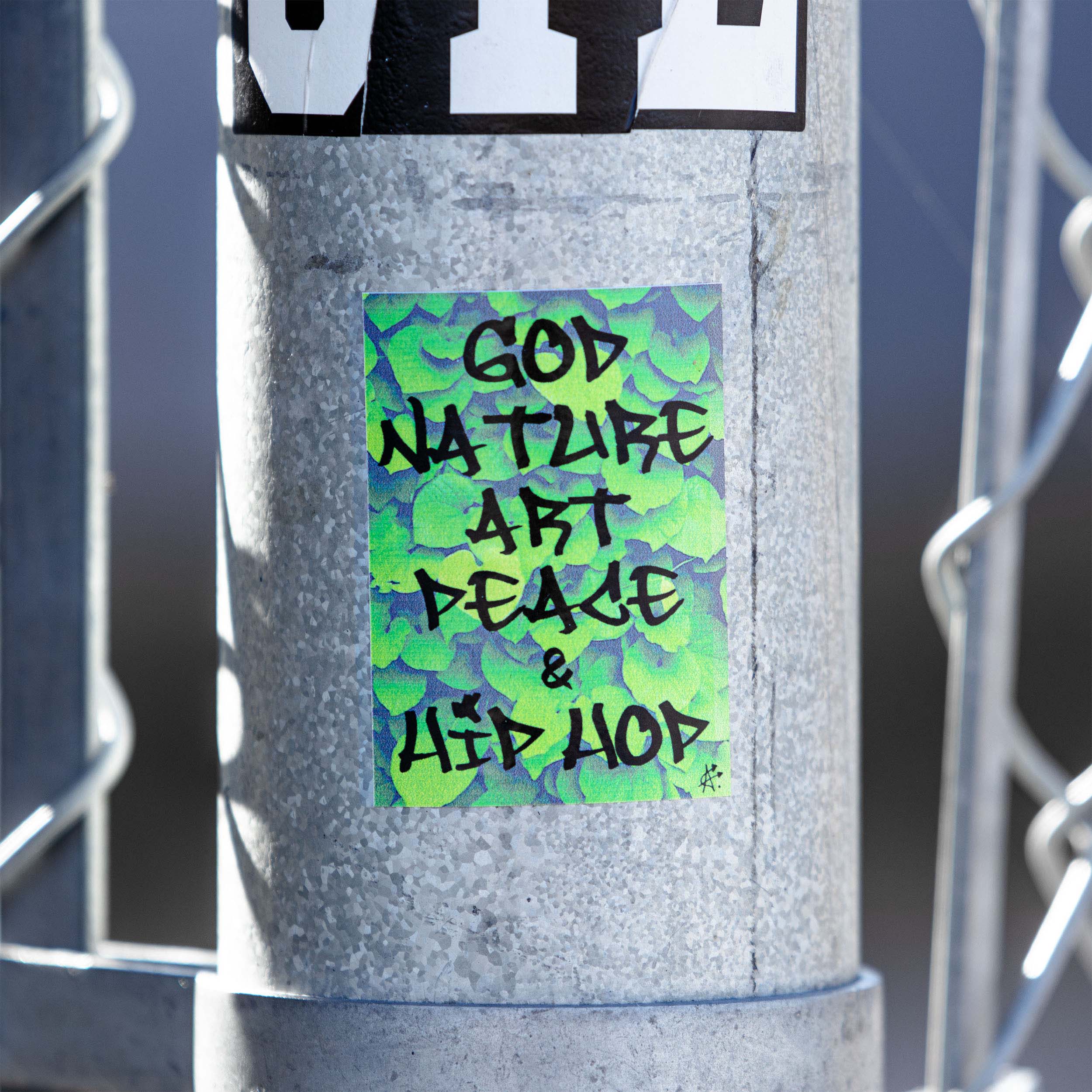 God Nature Art Peace & Hip Hop Sticker